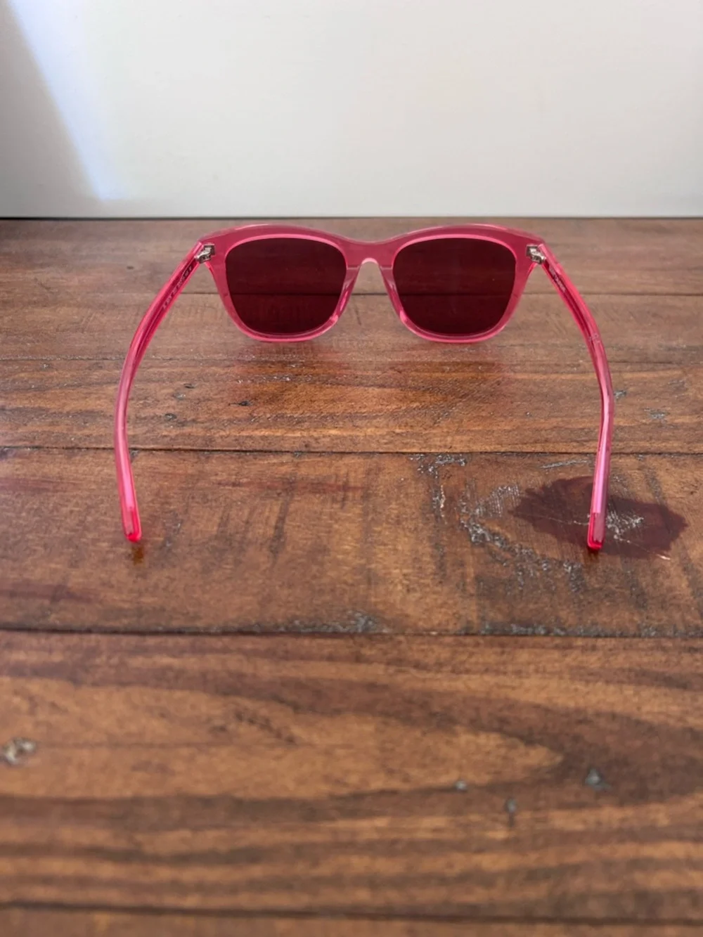 Saint Laurent 53mm Pink Classic Wayfarer Acetate Frame Sunglasses w/Black Case.